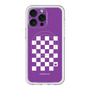 スリムプロテクションプレミアムケース with MagSafe［ Racing checkered flag Purple - レーシングチェッカーフラッグ パープル ］