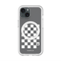 スリムプロテクションプレミアムケース with MagSafe［ Racing checkered flag White - レーシングチェッカーフラッグ ホワイト ］