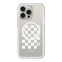 スリムプロテクションプレミアムケース with MagSafe［ Racing checkered flag White - レーシングチェッカーフラッグ ホワイト ］