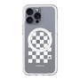 スリムプロテクションプレミアムケース with MagSafe［ Racing checkered flag White - レーシングチェッカーフラッグ ホワイト ］
