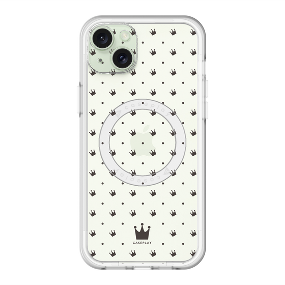 スリムプロテクションプレミアムケース with MagSafe［ CASEPLAY Crown dots Black - ケースプレイ・クラウン・ドッツ ブラック ］
