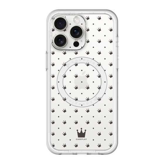 スリムプロテクションプレミアムケース with MagSafe［ CASEPLAY Crown dots Black - ケースプレイ・クラウン・ドッツ ブラック ］