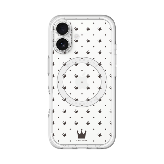 スリムプロテクションプレミアムケース with MagSafe［ CASEPLAY Crown dots Black - ケースプレイ・クラウン・ドッツ ブラック ］