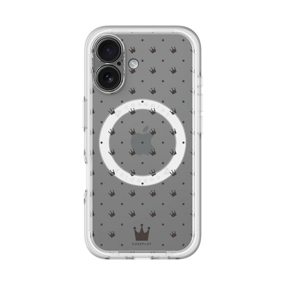 スリムプロテクションプレミアムケース with MagSafe［ CASEPLAY Crown dots Black - ケースプレイ・クラウン・ドッツ ブラック ］