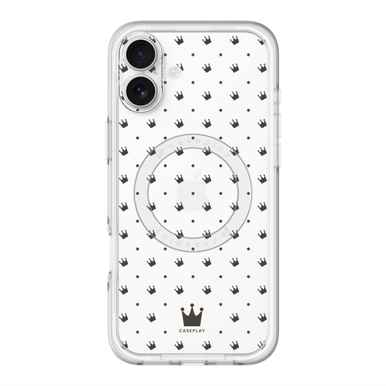 スリムプロテクションプレミアムケース with MagSafe［ CASEPLAY Crown dots Black - ケースプレイ・クラウン・ドッツ ブラック ］