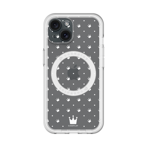 スリムプロテクションプレミアムケース with MagSafe［ CASEPLAY Crown dots White - ケースプレイ・クラウン・ドッツ ホワイト ］