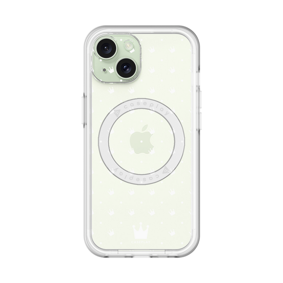 スリムプロテクションプレミアムケース with MagSafe［ CASEPLAY Crown dots White - ケースプレイ・クラウン・ドッツ ホワイト ］