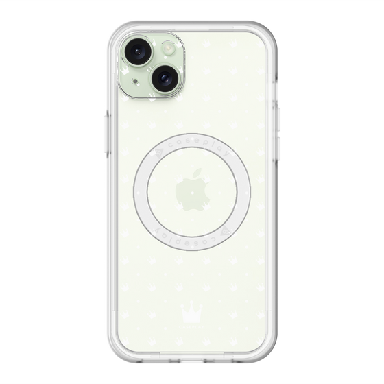 スリムプロテクションプレミアムケース with MagSafe［ CASEPLAY Crown dots White - ケースプレイ・クラウン・ドッツ ホワイト ］