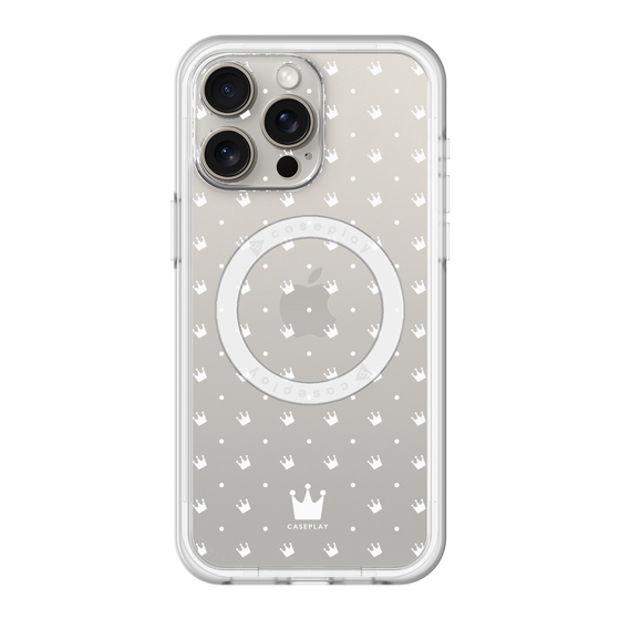 スリムプロテクションプレミアムケース with MagSafe［ CASEPLAY Crown dots White - ケースプレイ・クラウン・ドッツ ホワイト ］