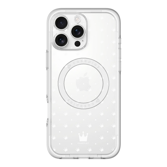 スリムプロテクションプレミアムケース with MagSafe［ CASEPLAY Crown dots White - ケースプレイ・クラウン・ドッツ ホワイト ］