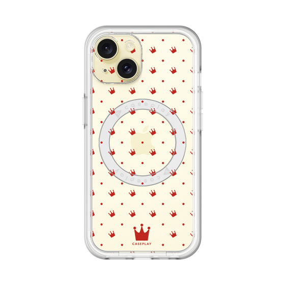 スリムプロテクションプレミアムケース with MagSafe［ CASEPLAY Crown dots Red - ケースプレイ・クラウン・ドッツ レッド ］