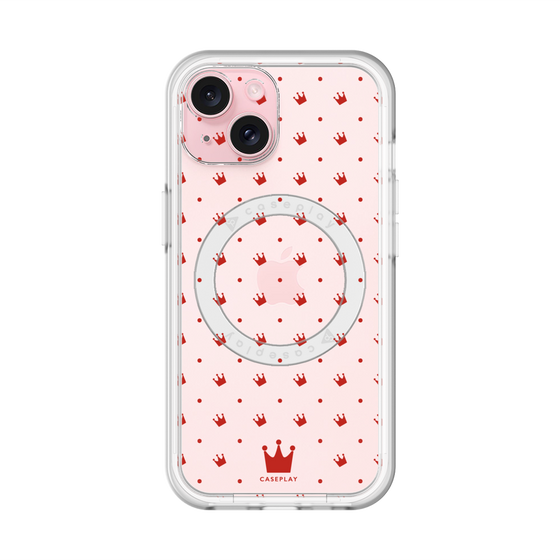 スリムプロテクションプレミアムケース with MagSafe［ CASEPLAY Crown dots Red - ケースプレイ・クラウン・ドッツ レッド ］