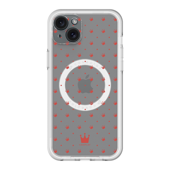 スリムプロテクションプレミアムケース with MagSafe［ CASEPLAY Crown dots Red - ケースプレイ・クラウン・ドッツ レッド ］