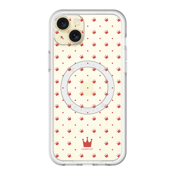 スリムプロテクションプレミアムケース with MagSafe［ CASEPLAY Crown dots Red - ケースプレイ・クラウン・ドッツ レッド ］