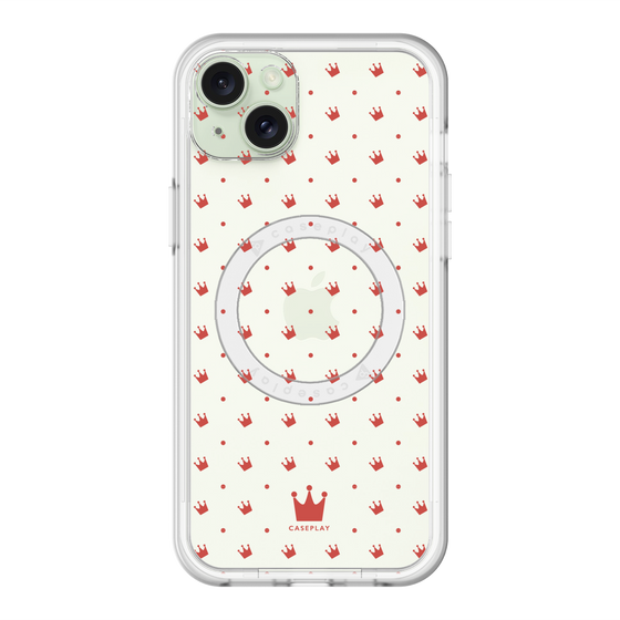 スリムプロテクションプレミアムケース with MagSafe［ CASEPLAY Crown dots Red - ケースプレイ・クラウン・ドッツ レッド ］
