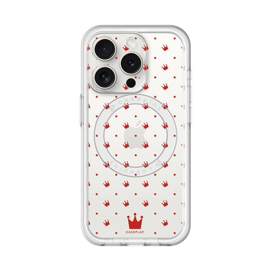 スリムプロテクションプレミアムケース with MagSafe［ CASEPLAY Crown dots Red - ケースプレイ・クラウン・ドッツ レッド ］
