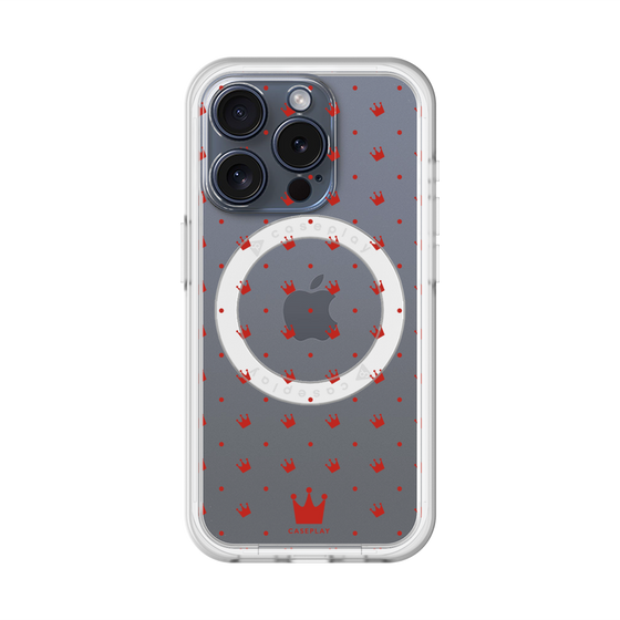 スリムプロテクションプレミアムケース with MagSafe［ CASEPLAY Crown dots Red - ケースプレイ・クラウン・ドッツ レッド ］
