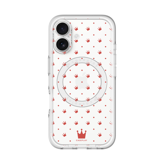 スリムプロテクションプレミアムケース with MagSafe［ CASEPLAY Crown dots Red - ケースプレイ・クラウン・ドッツ レッド ］