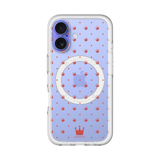 スリムプロテクションプレミアムケース with MagSafe［ CASEPLAY Crown dots Red - ケースプレイ・クラウン・ドッツ レッド ］