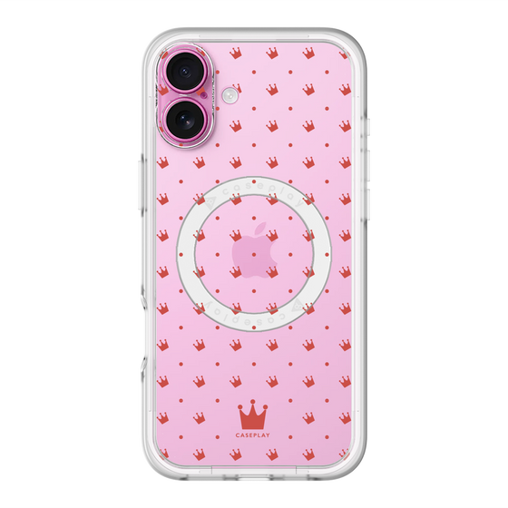 スリムプロテクションプレミアムケース with MagSafe［ CASEPLAY Crown dots Red - ケースプレイ・クラウン・ドッツ レッド ］
