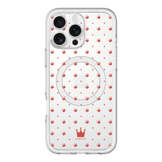 スリムプロテクションプレミアムケース with MagSafe［ CASEPLAY Crown dots Red - ケースプレイ・クラウン・ドッツ レッド ］