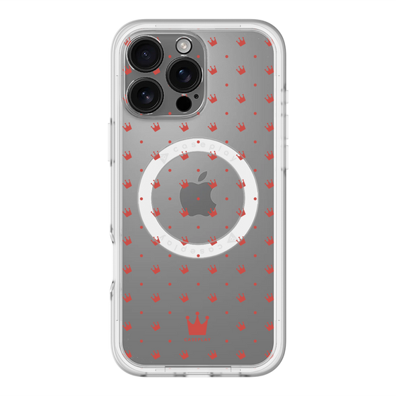 スリムプロテクションプレミアムケース with MagSafe［ CASEPLAY Crown dots Red - ケースプレイ・クラウン・ドッツ レッド ］