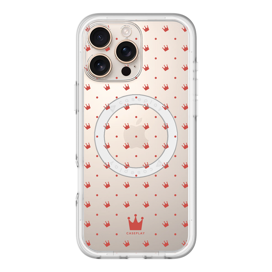 スリムプロテクションプレミアムケース with MagSafe［ CASEPLAY Crown dots Red - ケースプレイ・クラウン・ドッツ レッド ］