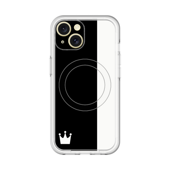 スリムプロテクションプレミアムケース with MagSafe［ CASEPLAY Bi-Colors Black & White - ケースプレイ・バイカラー ブラック＆ホワイト ］