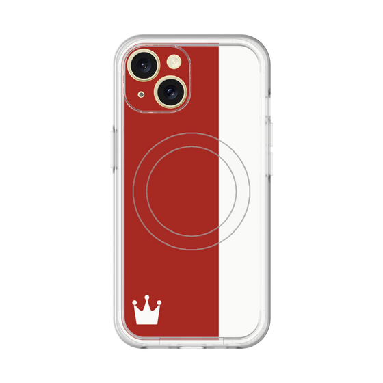 スリムプロテクションプレミアムケース with MagSafe［ CASEPLAY Bi-Colors Red & White - ケースプレイ・バイカラー レッド＆ホワイト ］