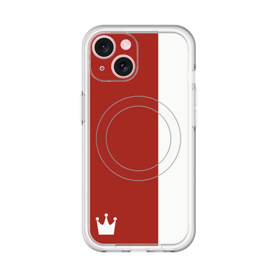 スリムプロテクションプレミアムケース with MagSafe［ CASEPLAY Bi-Colors Red & White - ケースプレイ・バイカラー レッド＆ホワイト ］
