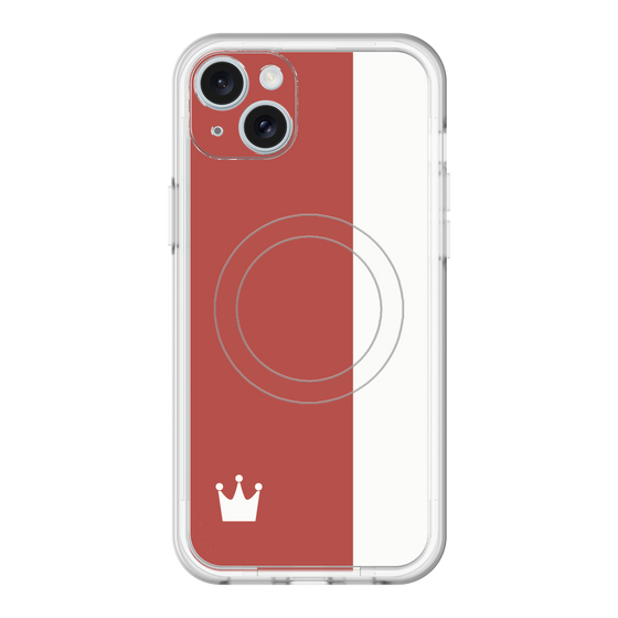 スリムプロテクションプレミアムケース with MagSafe［ CASEPLAY Bi-Colors Red & White - ケースプレイ・バイカラー レッド＆ホワイト ］