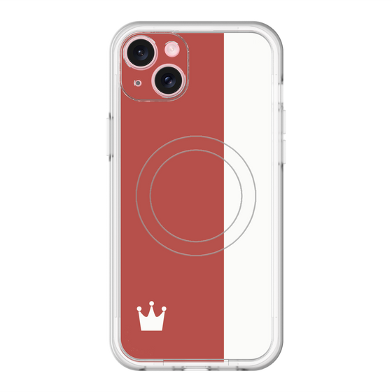 スリムプロテクションプレミアムケース with MagSafe［ CASEPLAY Bi-Colors Red & White - ケースプレイ・バイカラー レッド＆ホワイト ］
