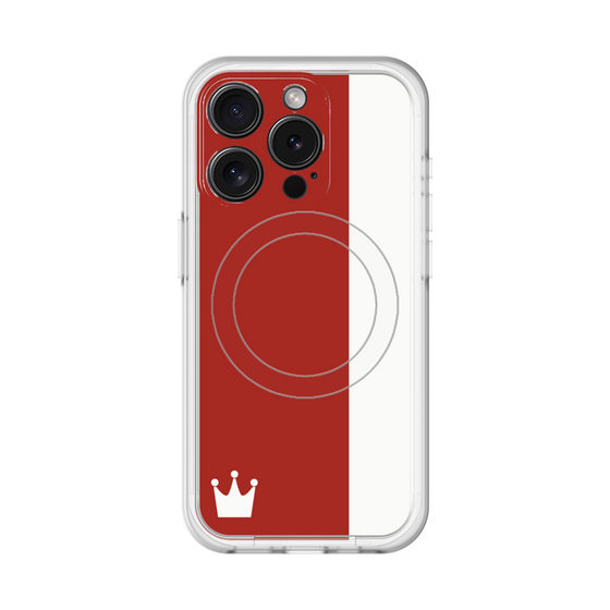 スリムプロテクションプレミアムケース with MagSafe［ CASEPLAY Bi-Colors Red & White - ケースプレイ・バイカラー レッド＆ホワイト ］