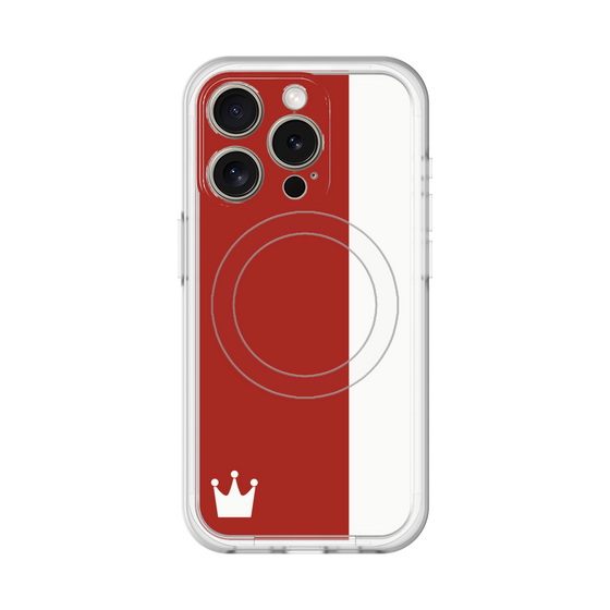 スリムプロテクションプレミアムケース with MagSafe［ CASEPLAY Bi-Colors Red & White - ケースプレイ・バイカラー レッド＆ホワイト ］