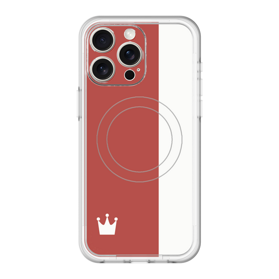 スリムプロテクションプレミアムケース with MagSafe［ CASEPLAY Bi-Colors Red & White - ケースプレイ・バイカラー レッド＆ホワイト ］