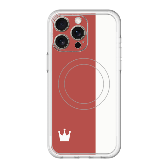 スリムプロテクションプレミアムケース with MagSafe［ CASEPLAY Bi-Colors Red & White - ケースプレイ・バイカラー レッド＆ホワイト ］