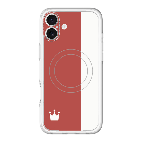 スリムプロテクションプレミアムケース with MagSafe［ CASEPLAY Bi-Colors Red & White - ケースプレイ・バイカラー レッド＆ホワイト ］