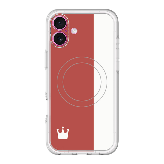 スリムプロテクションプレミアムケース with MagSafe［ CASEPLAY Bi-Colors Red & White - ケースプレイ・バイカラー レッド＆ホワイト ］