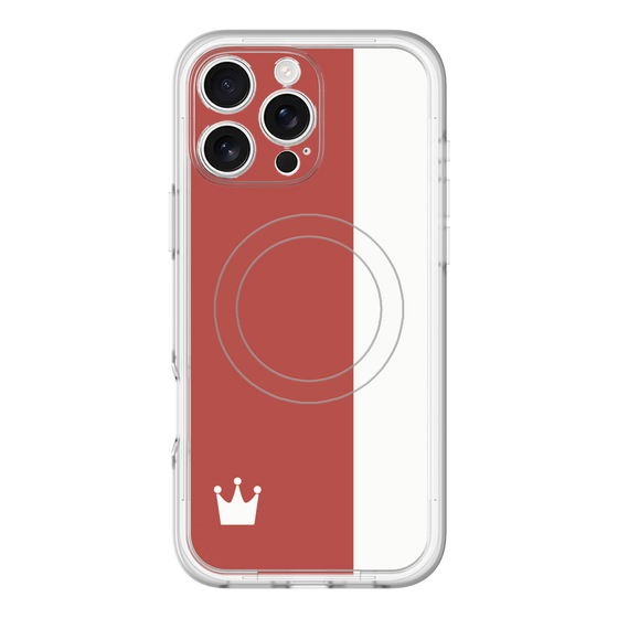 スリムプロテクションプレミアムケース with MagSafe［ CASEPLAY Bi-Colors Red & White - ケースプレイ・バイカラー レッド＆ホワイト ］