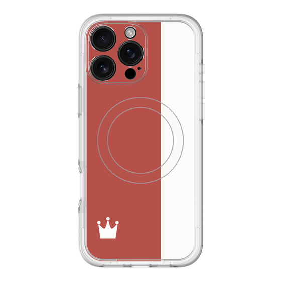 スリムプロテクションプレミアムケース with MagSafe［ CASEPLAY Bi-Colors Red & White - ケースプレイ・バイカラー レッド＆ホワイト ］