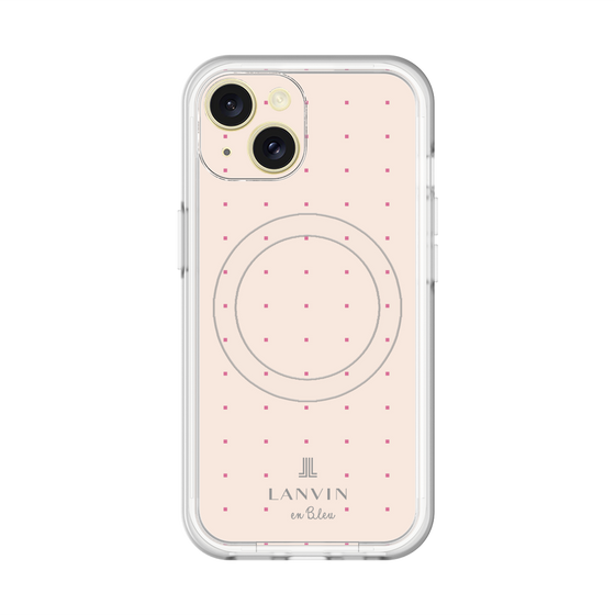 スリムプロテクションプレミアムケース with MagSafe［ LANVIN en Bleu Tiny dots Pink - ランバン ドット ピンク ］