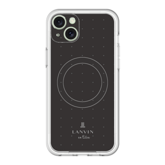 スリムプロテクションプレミアムケース with MagSafe［ LANVIN en Bleu Tiny dots Black - ランバン ドット ブラック ］