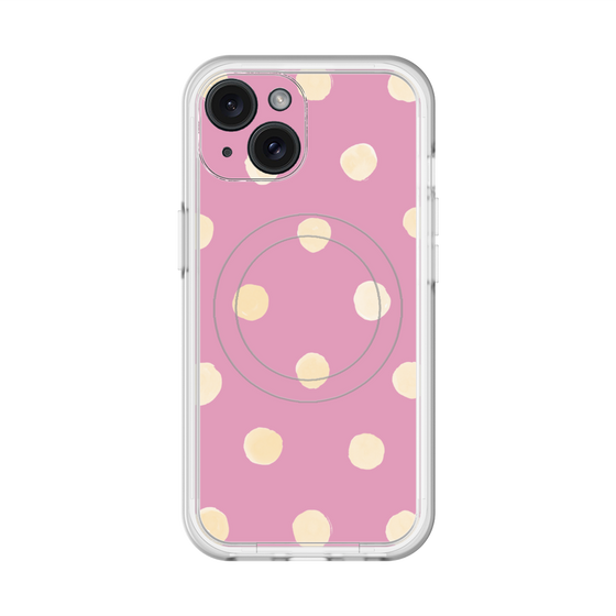 スリムプロテクションプレミアムケース with MagSafe［ 水彩ドット・レトロカラー - Pink ］