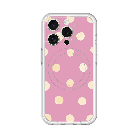 スリムプロテクションプレミアムケース with MagSafe［ 水彩ドット・レトロカラー - Pink ］