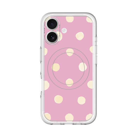 スリムプロテクションプレミアムケース with MagSafe［ 水彩ドット・レトロカラー - Pink ］
