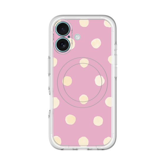 スリムプロテクションプレミアムケース with MagSafe［ 水彩ドット・レトロカラー - Pink ］