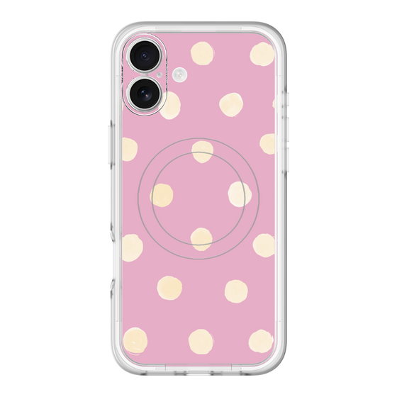 スリムプロテクションプレミアムケース with MagSafe［ 水彩ドット・レトロカラー - Pink ］