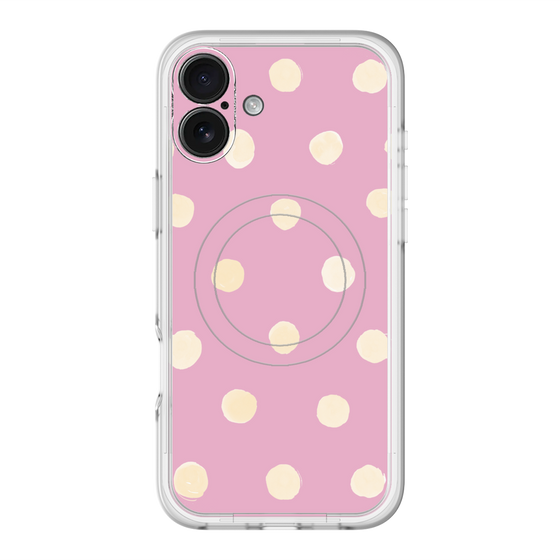 スリムプロテクションプレミアムケース with MagSafe［ 水彩ドット・レトロカラー - Pink ］