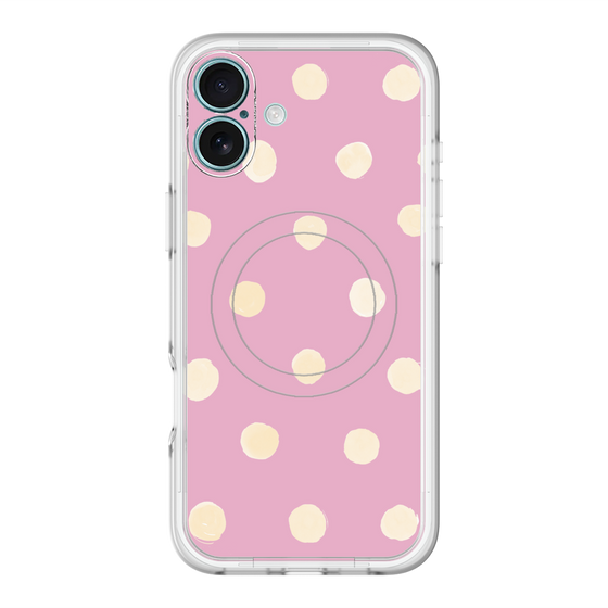 スリムプロテクションプレミアムケース with MagSafe［ 水彩ドット・レトロカラー - Pink ］