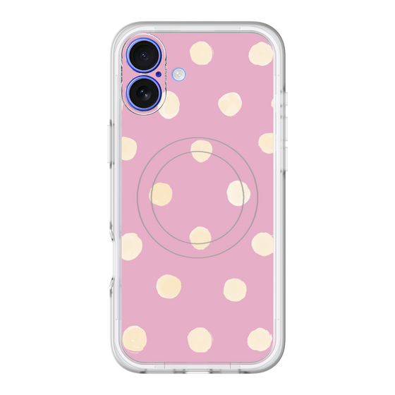 スリムプロテクションプレミアムケース with MagSafe［ 水彩ドット・レトロカラー - Pink ］